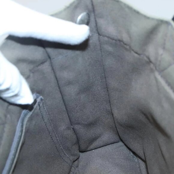 HERMES Fourre Tout PM Hand Bag Canvas Gray Navy Auth 136396 - Picture 11 of 16